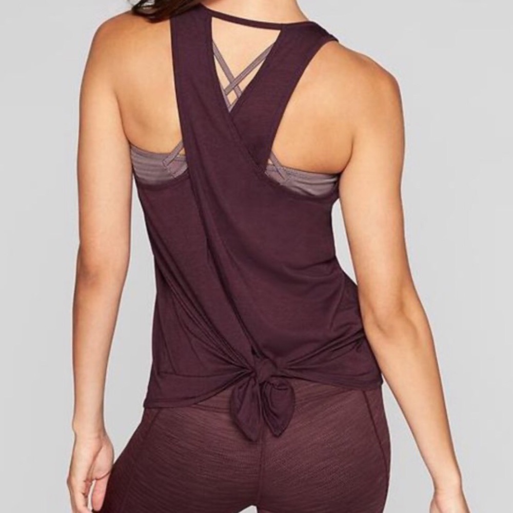 Athleta M Maroon Essence Tie Back Tank Top